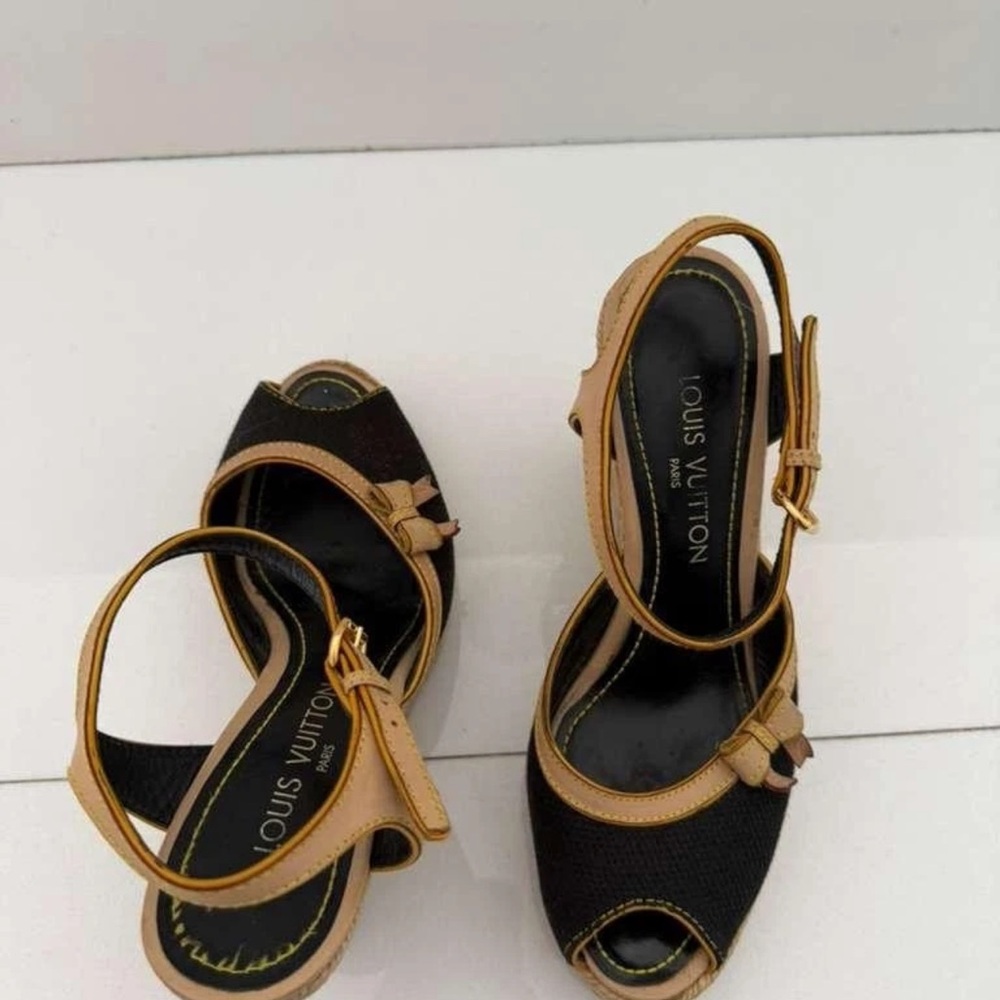 Louis Vuitton Isola Canvas Wedge Espadrilles Sandals FR38.5 US8 $1030 - Picture 11 of 15